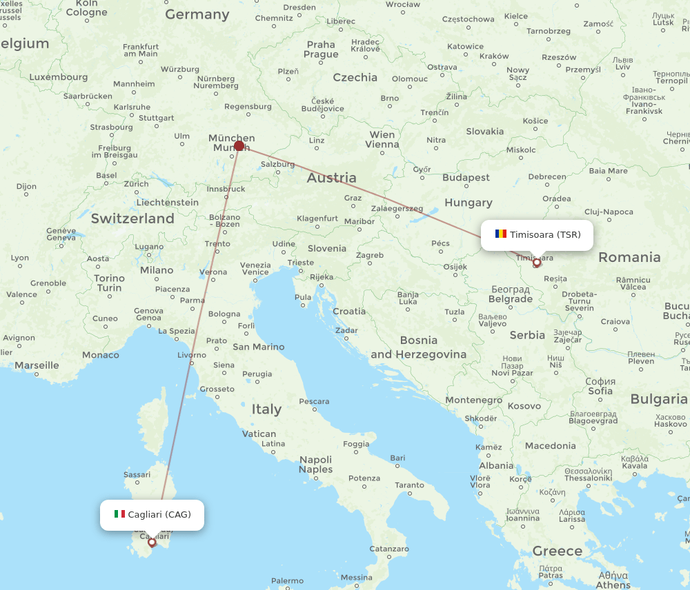 TSR-CAG flight routes