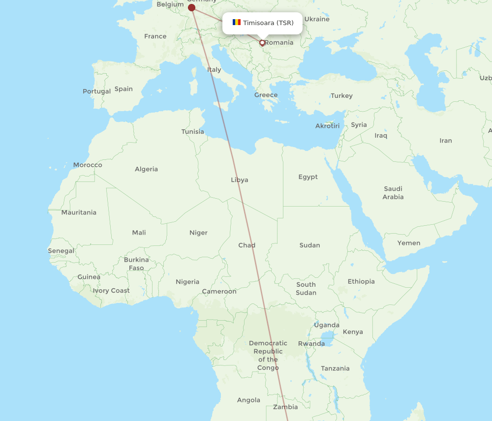 TSR to JNB flights and routes map