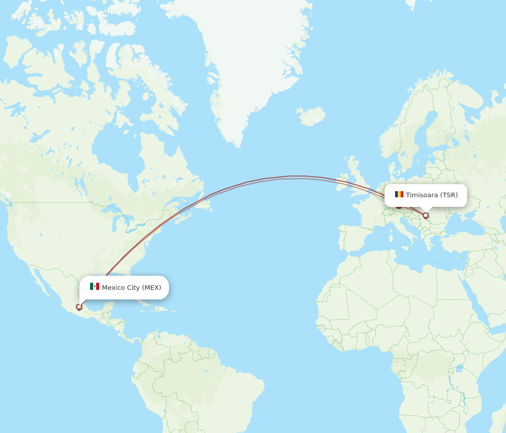 TSR-MEX flight routes
