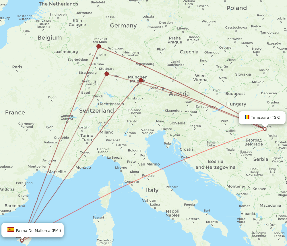 TSR-PMI flight routes