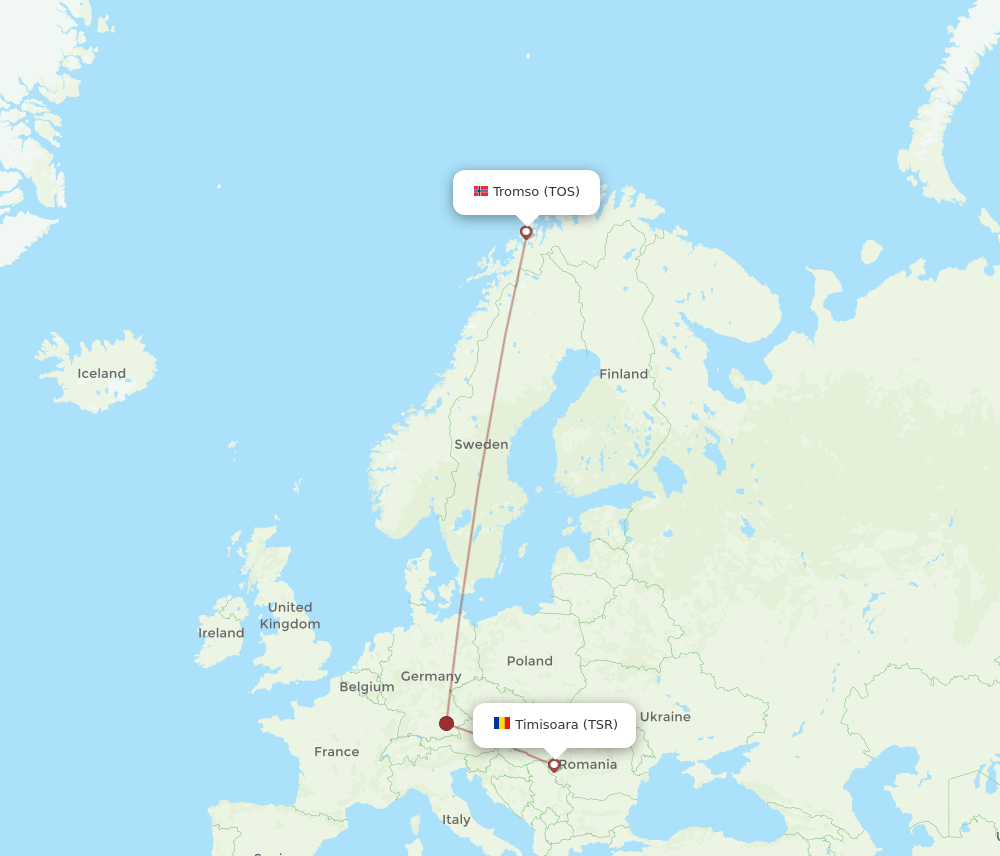 TSR-TOS flight routes