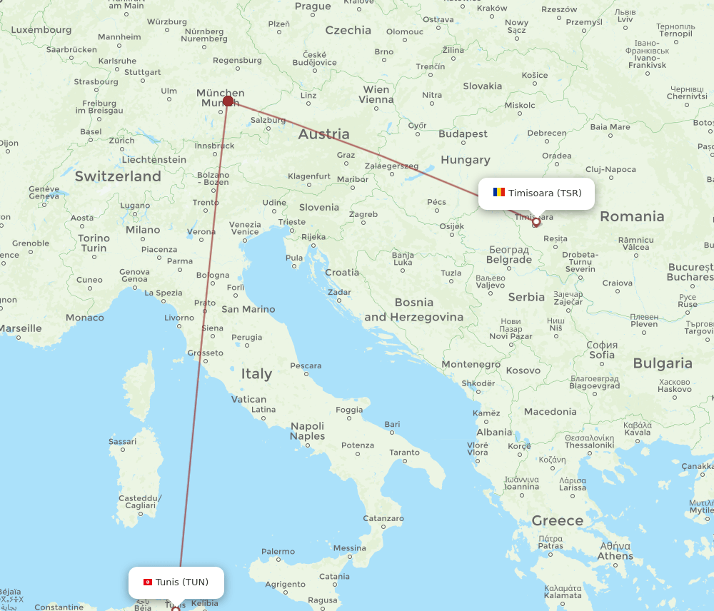 TSR-TUN flight routes