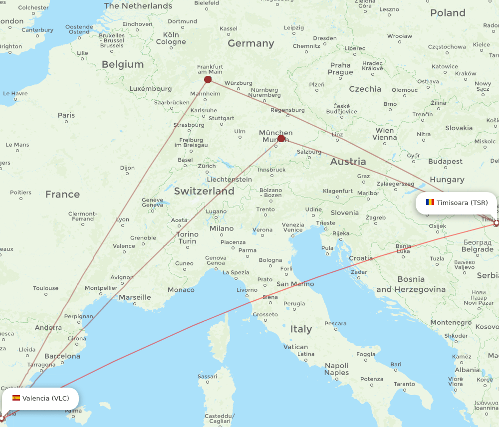 TSR-VLC flight routes
