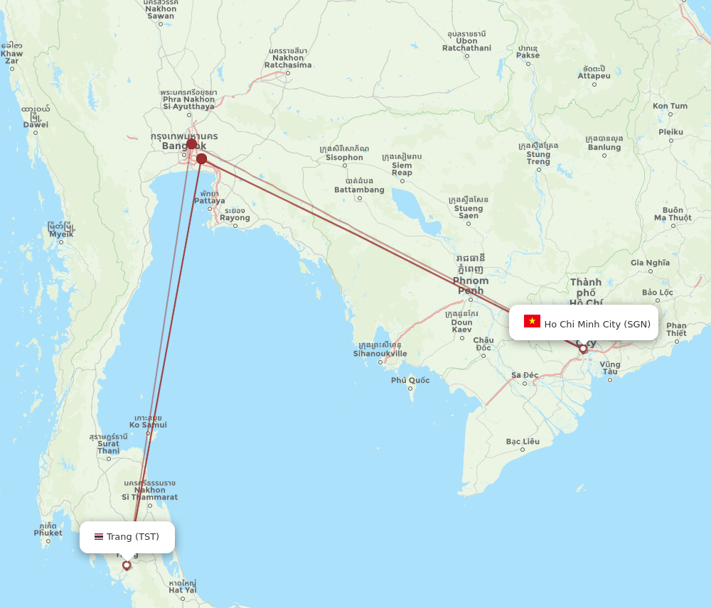 TST-SGN flight routes