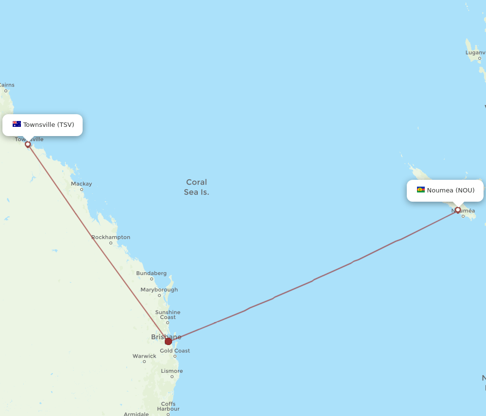 TSV-NOU flight routes