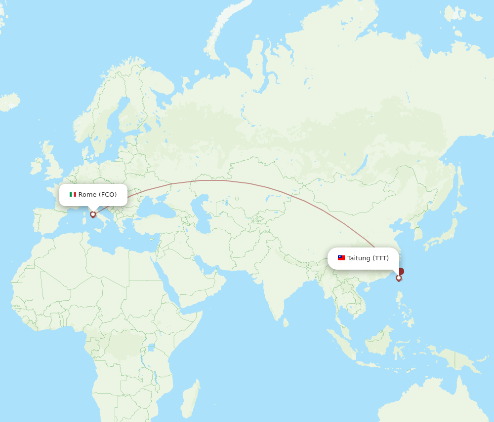 TTT-FCO flight routes