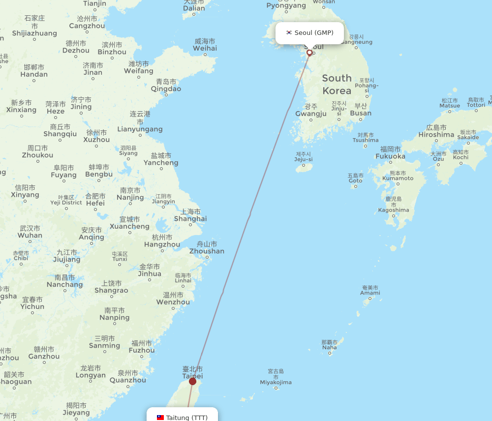 TTT-GMP flight routes