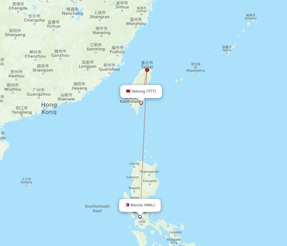 TTT-MNL flight routes