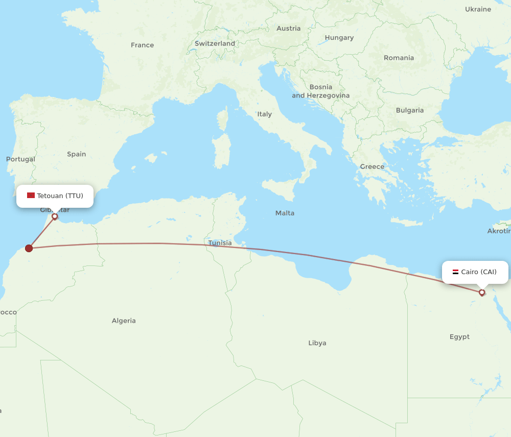 TTU-CAI flight routes