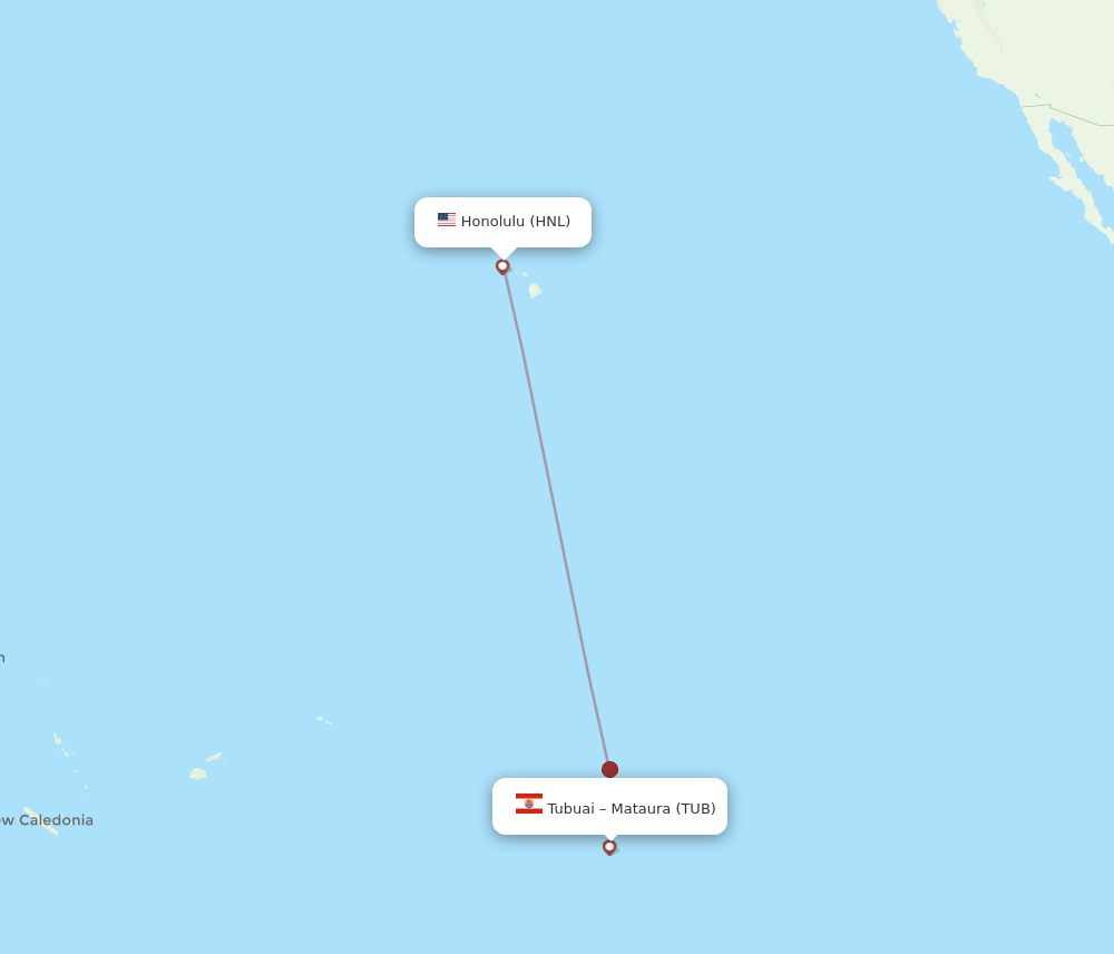 TUB-HNL flight routes