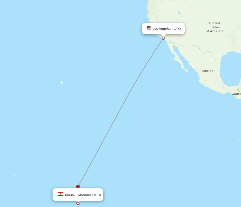 TUB-LAX flight routes