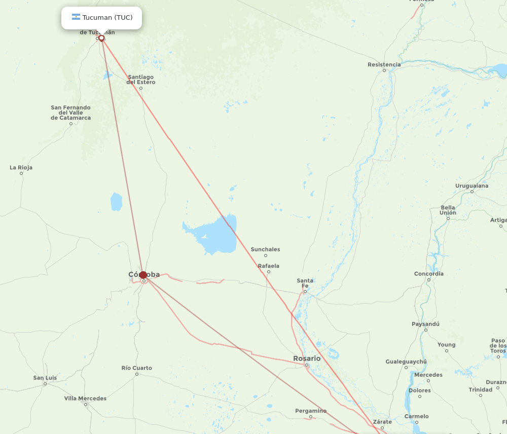 TUC to EZE flights and routes map