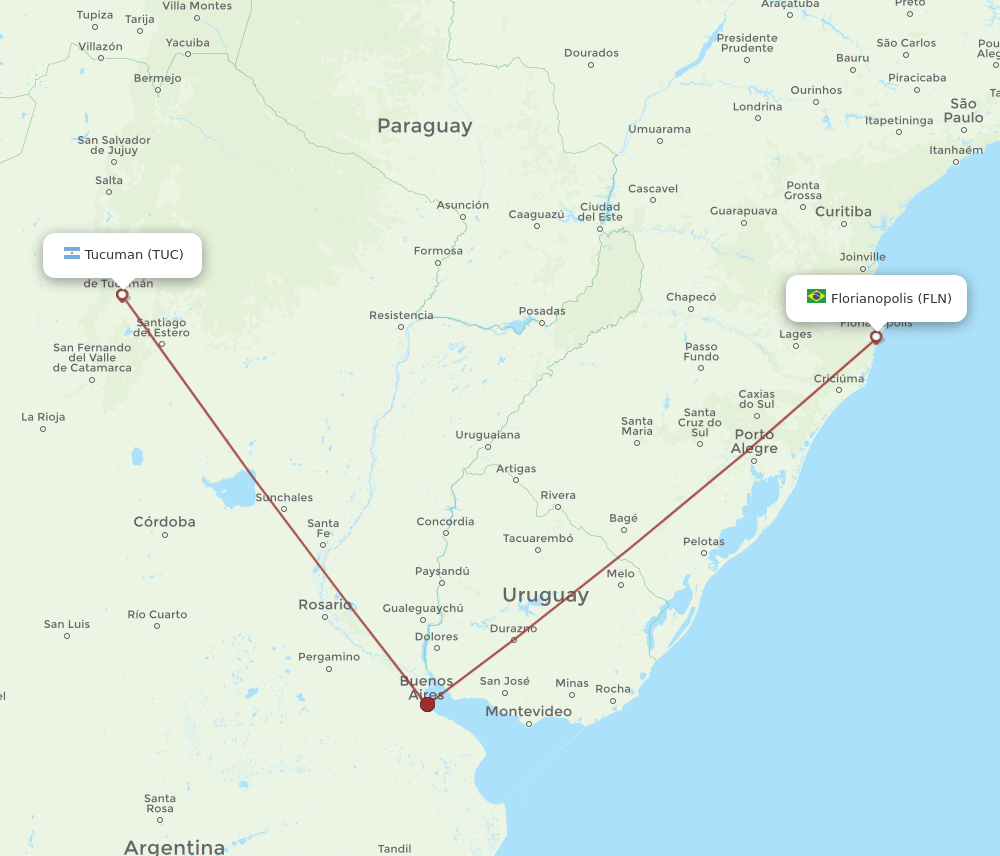 TUC-FLN flight routes