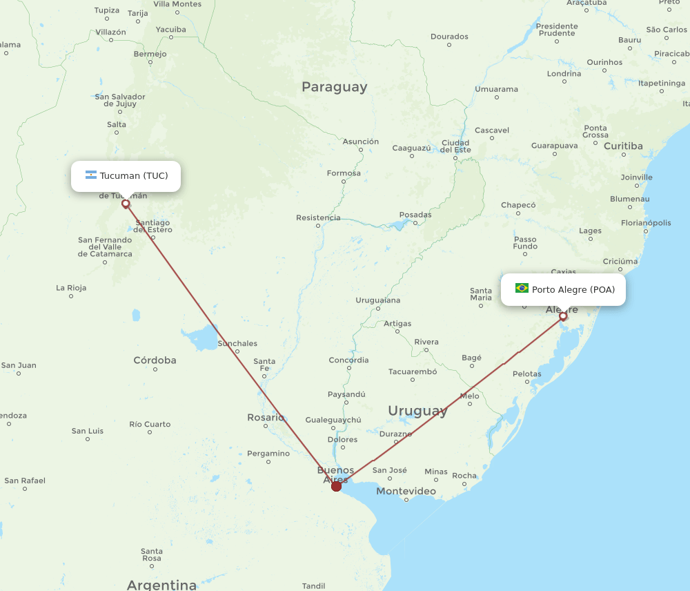 TUC-POA flight routes