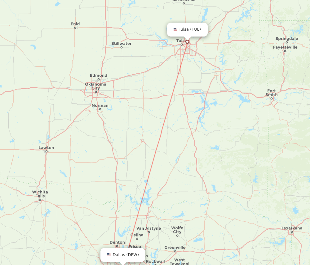 All Flight Routes From Tulsa To Dallas TUL To DFW Flight Routes all-flight-routes-from-tulsa-to-dallas-tul-to-dfw-flight-routes