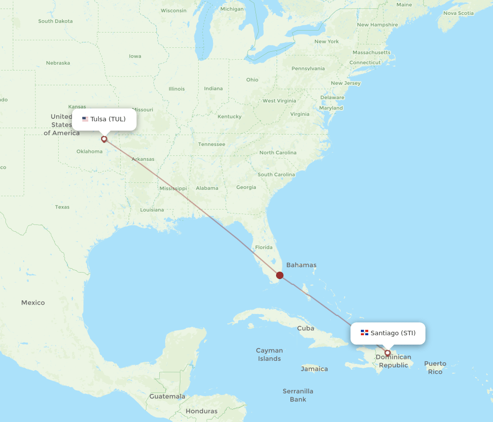 TUL-STI flight routes