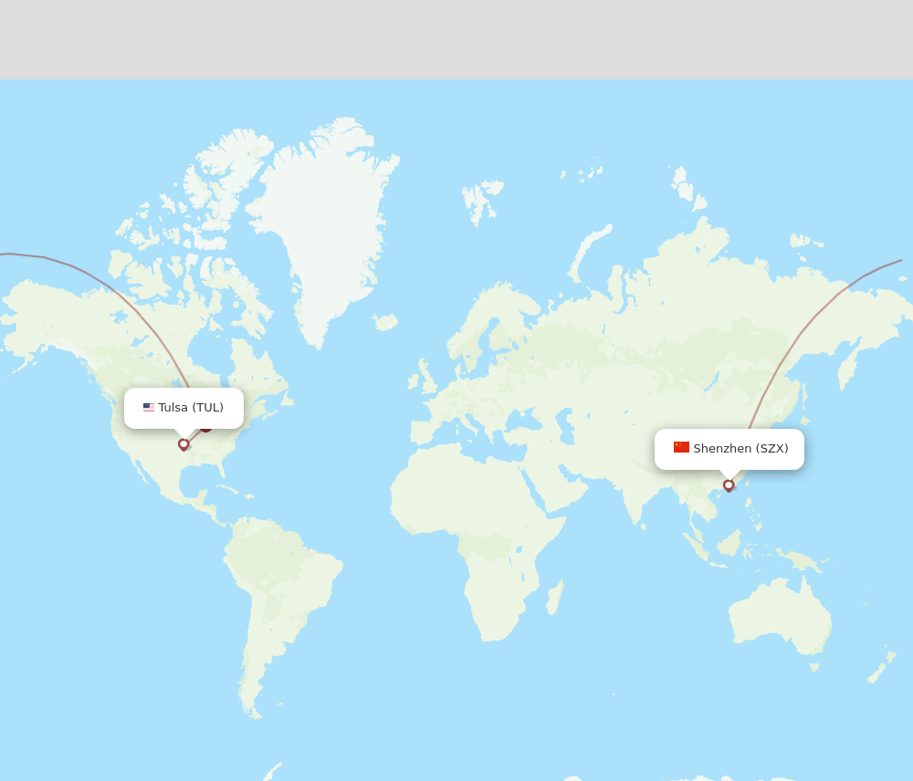 TUL-SZX flight routes