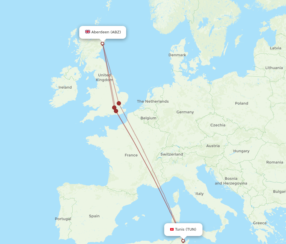 TUN-ABZ flight routes