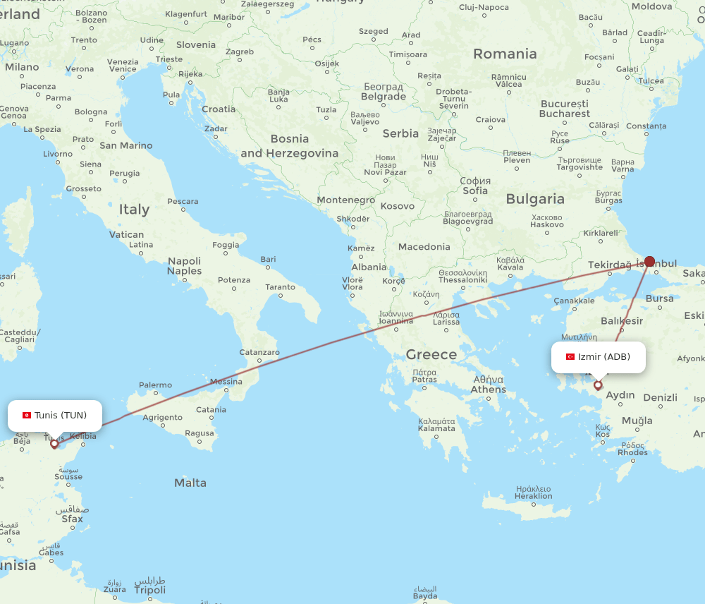 TUN-ADB flight routes