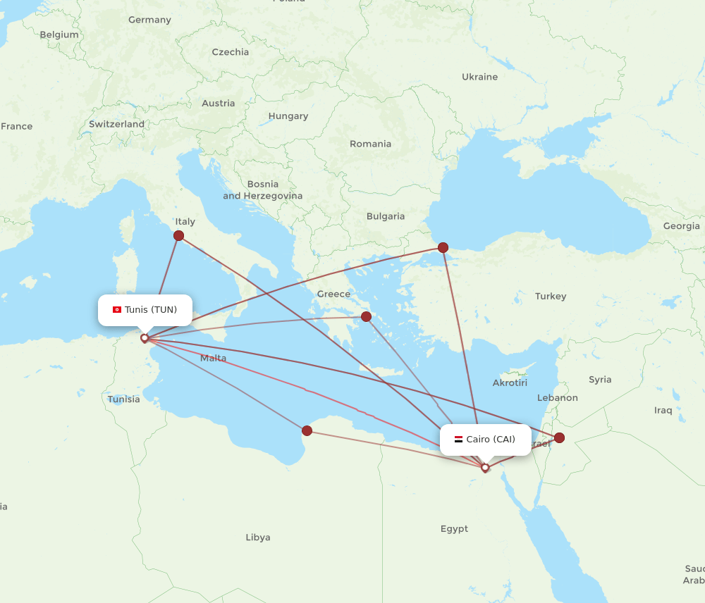 TUN-CAI flight routes