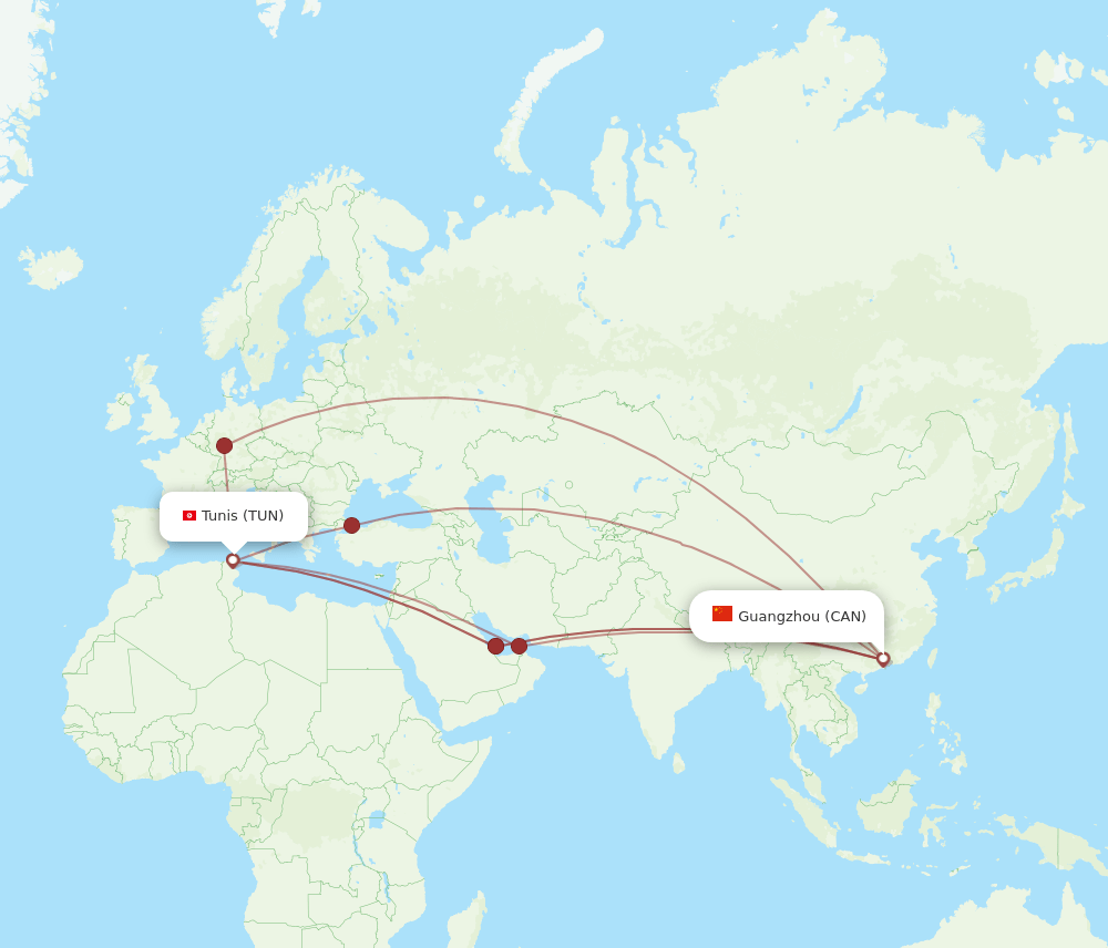 TUN-CAN flight routes