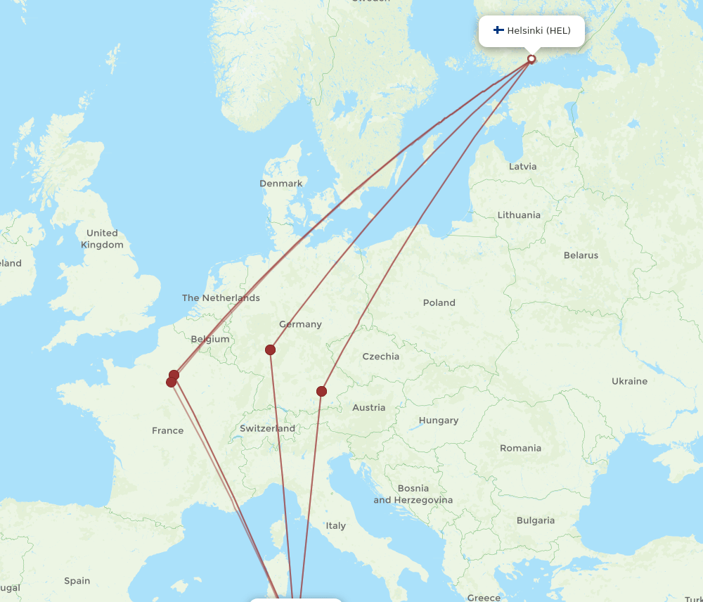 TUN-HEL flight routes