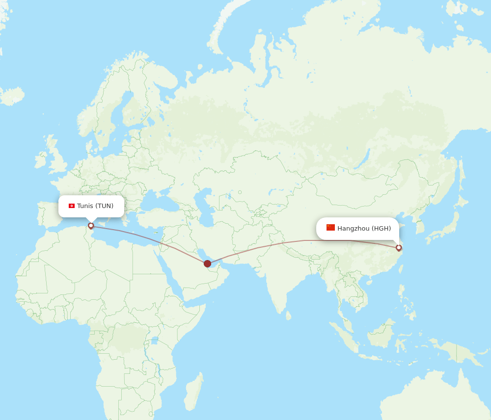 TUN-HGH flight routes