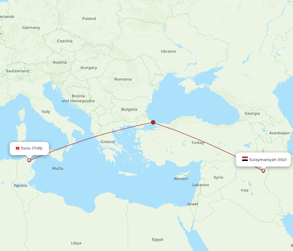 TUN to ISU flights and routes map