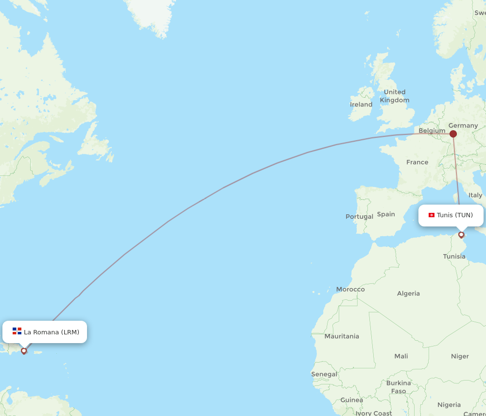 TUN-LRM flight routes