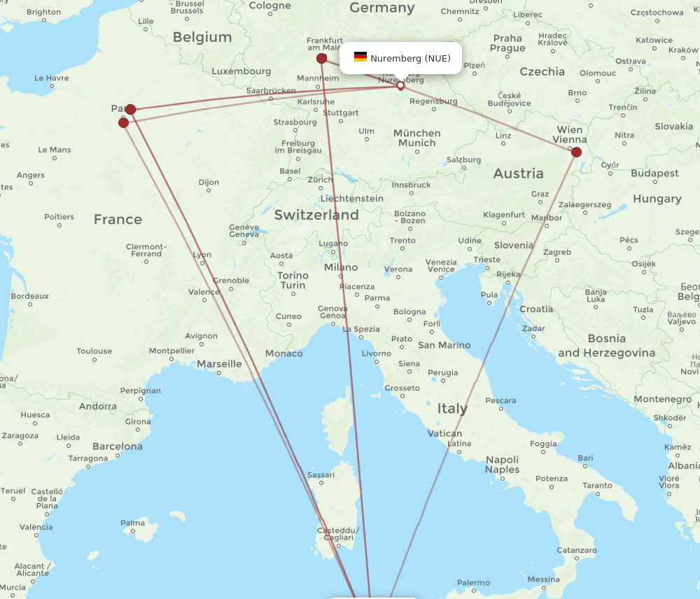 TUN-NUE flight routes
