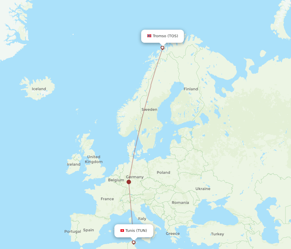 TUN-TOS flight routes