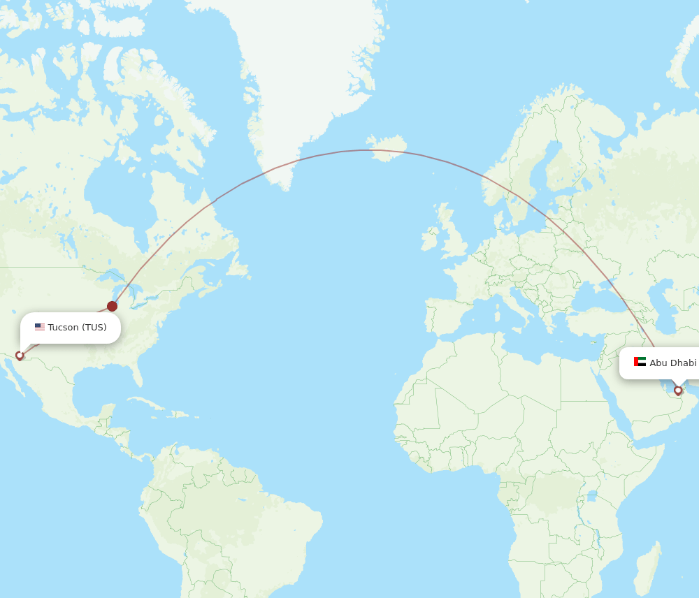 TUS-AUH flight routes