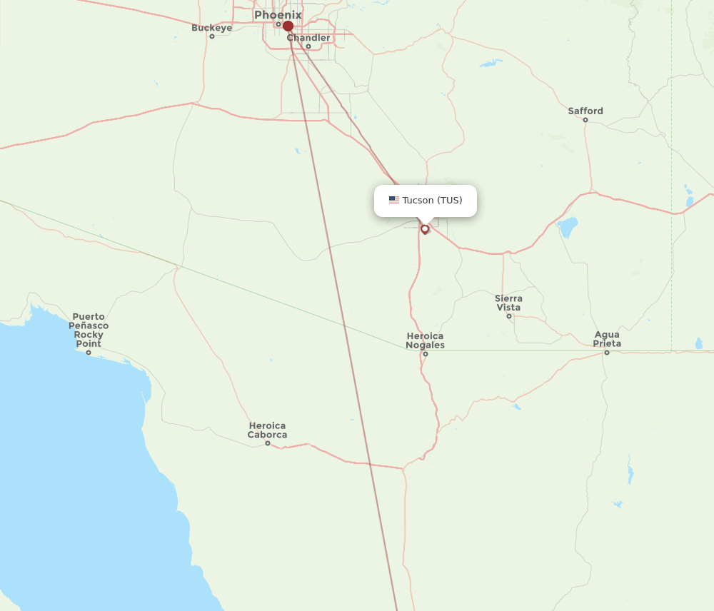 TUS-HMO flight routes