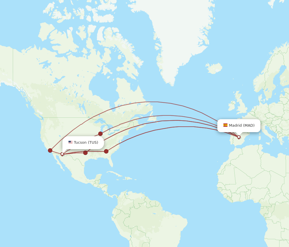 TUS-MAD flight routes