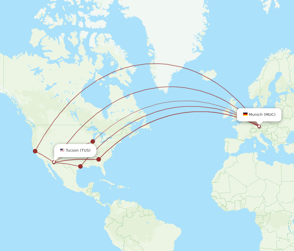 TUS-MUC flight routes