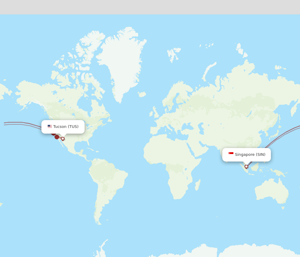 TUS-SIN flight routes