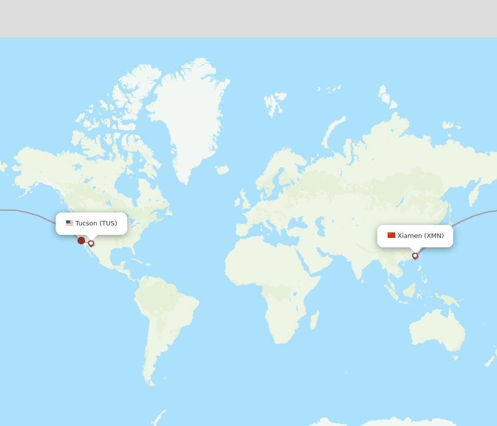 TUS-XMN flight routes
