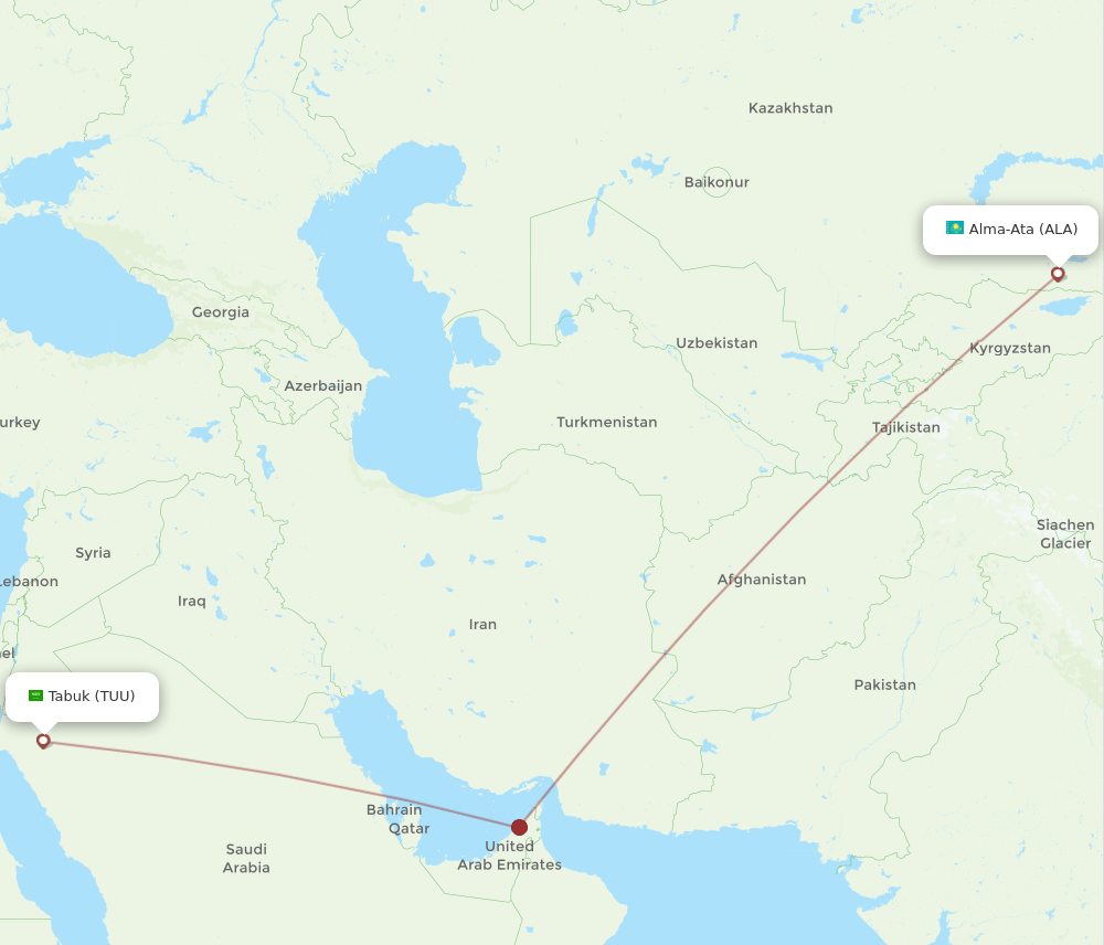 TUU-ALA flight routes