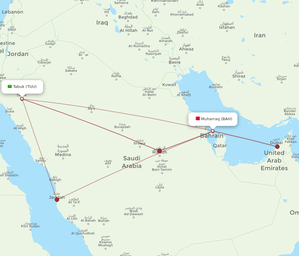 TUU-BAH flight routes
