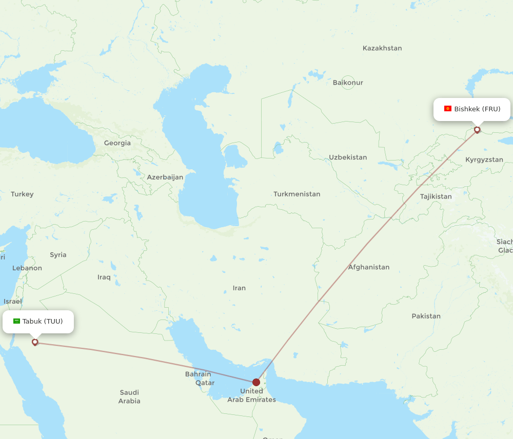 TUU-FRU flight routes