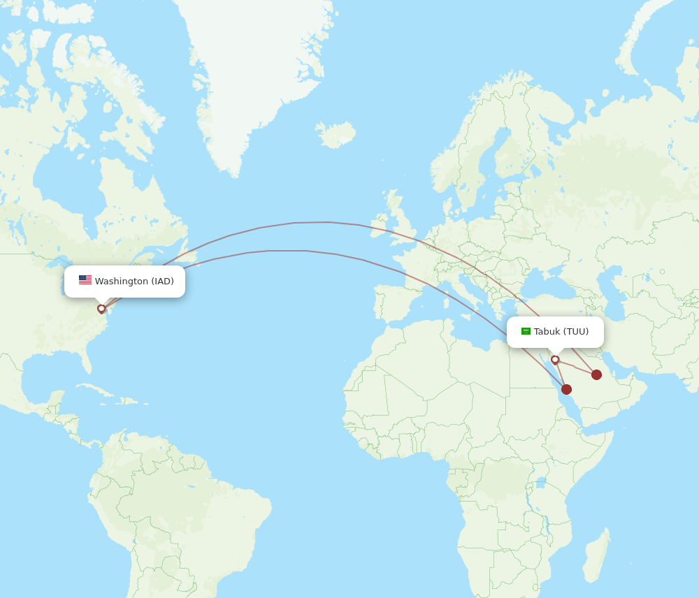TUU-IAD flight routes