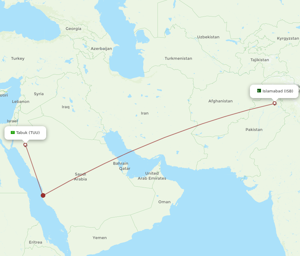 TUU-ISB flight routes