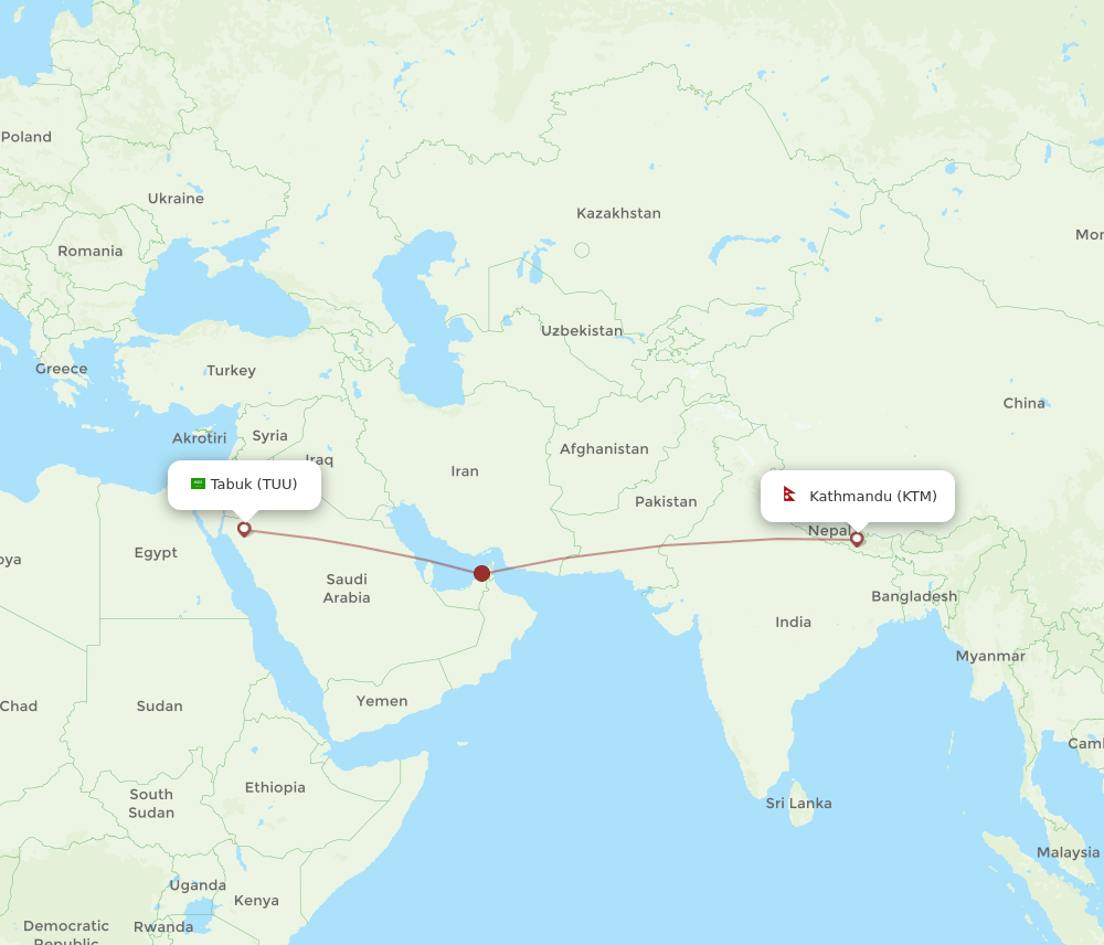 TUU-KTM flight routes