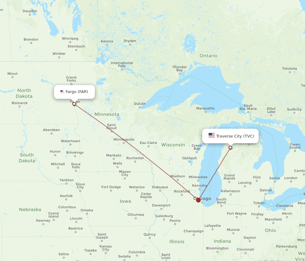TVC-FAR flight routes