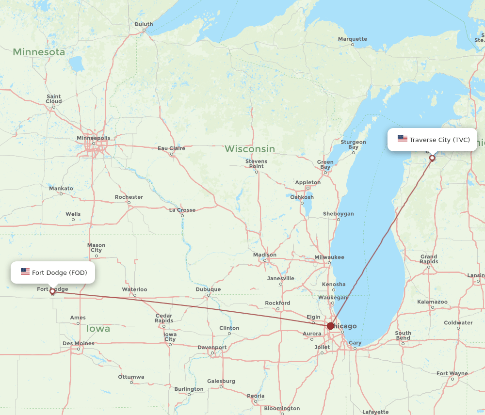 TVC-FOD flight routes