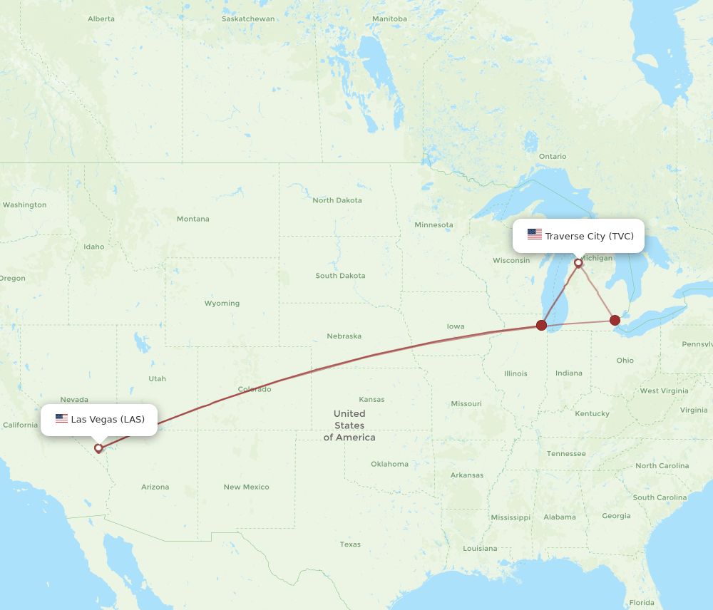 TVC-LAS flight routes