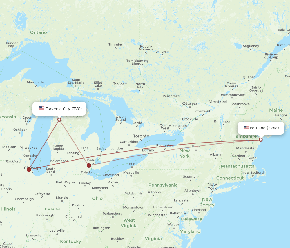 TVC-PWM flight routes