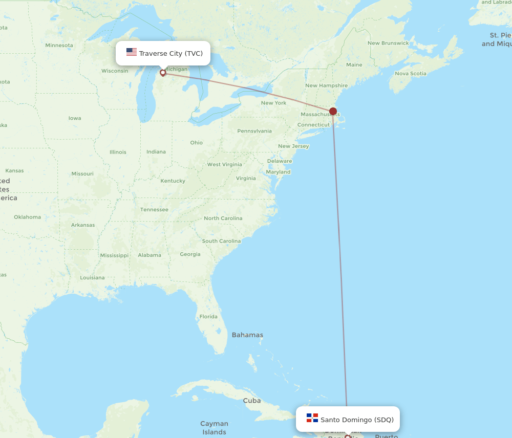 TVC-SDQ flight routes