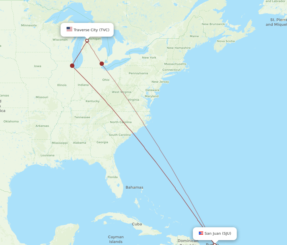 TVC-SJU flight routes