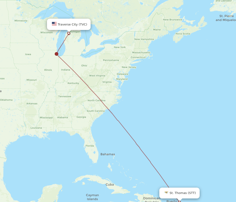 TVC-STT flight routes